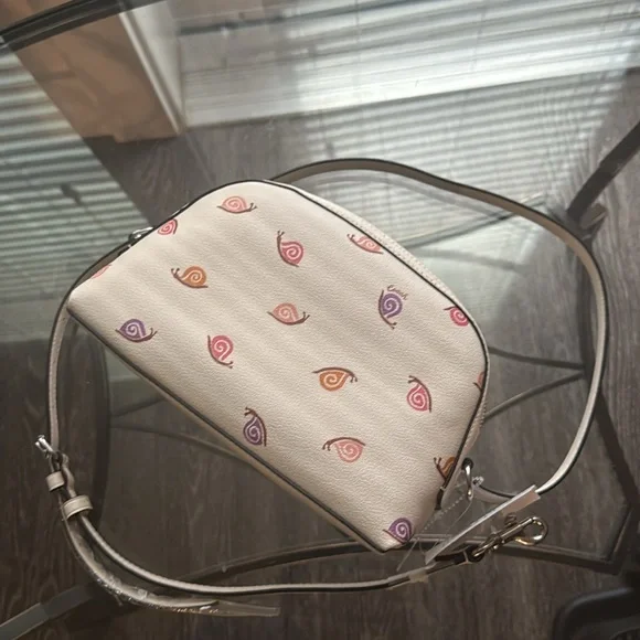NWT Coach snail print Madi crossbody cream white bag - Picture 8 of 9